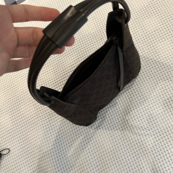 GUCCI vintage chocolate brown canvas logo bag - Picture 6 of 10